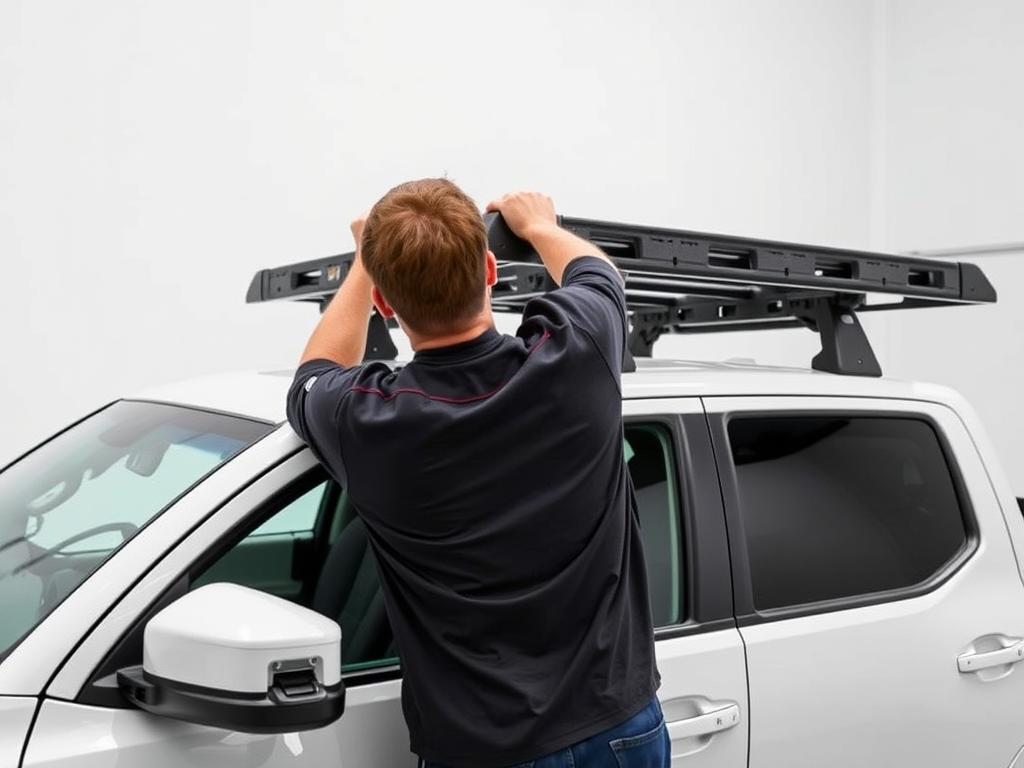 Author installing a roof rack on a 2020 Toyota Tacoma - best tacoma roof rack testing process