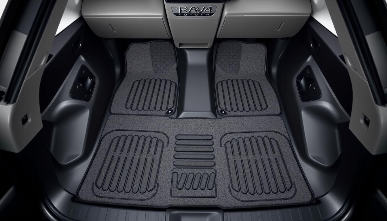 Best floor mats for Toyota RAV4 displayed in a 2023 model