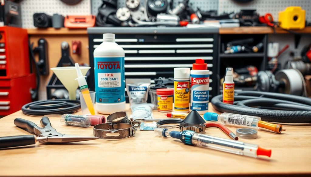 DIY coolant repair tools and materials