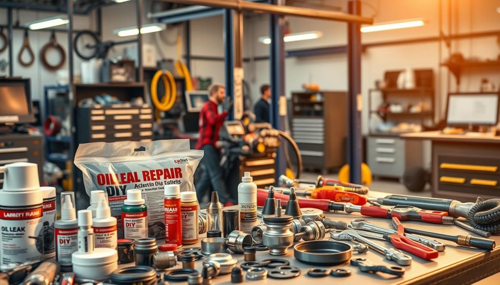 DIY oil leak repair tools and professional automotive repair comparison