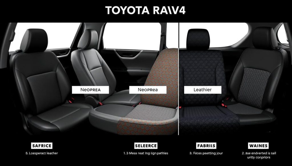 Different types of Toyota RAV4 seat cover materials and fit options