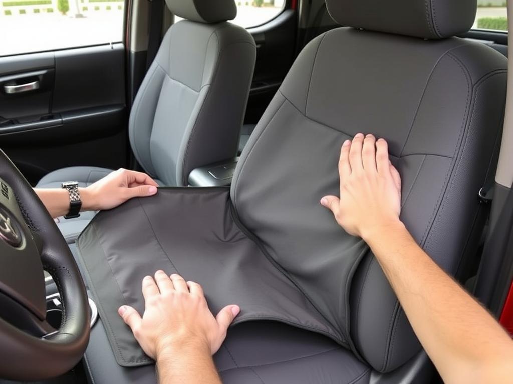 Installing Toyota Tacoma seat covers - step by step guide