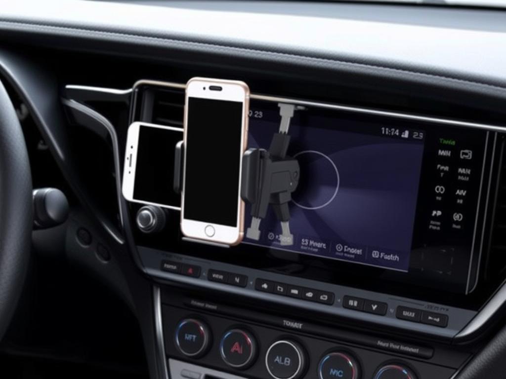 MOCHENT Car Phone Holder for Toyota Corolla showing screen attachment method