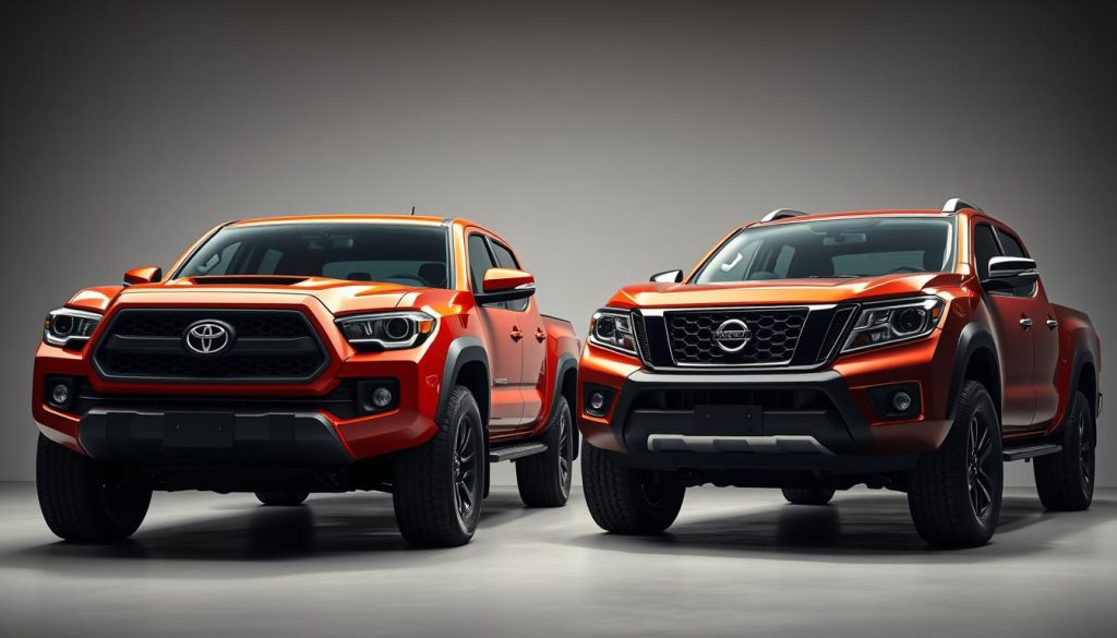 Tacoma and Frontier Midsize Trucks Exterior Comparison