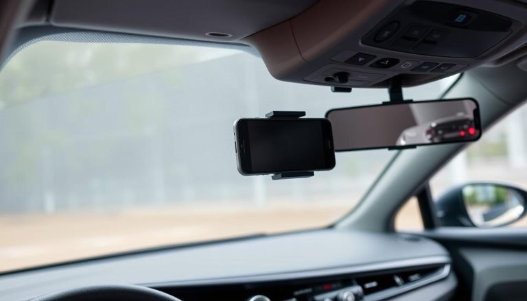 Toyota Corolla dashboard with phone mount installed showing perfect placement
