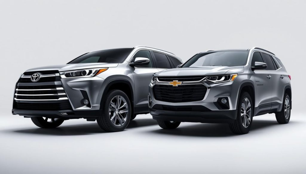 Toyota Highlander and Chevrolet Traverse Exterior Comparison