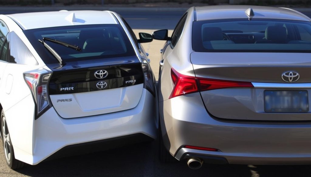 Toyota Prius vs Camry Hybrid Exterior Comparison