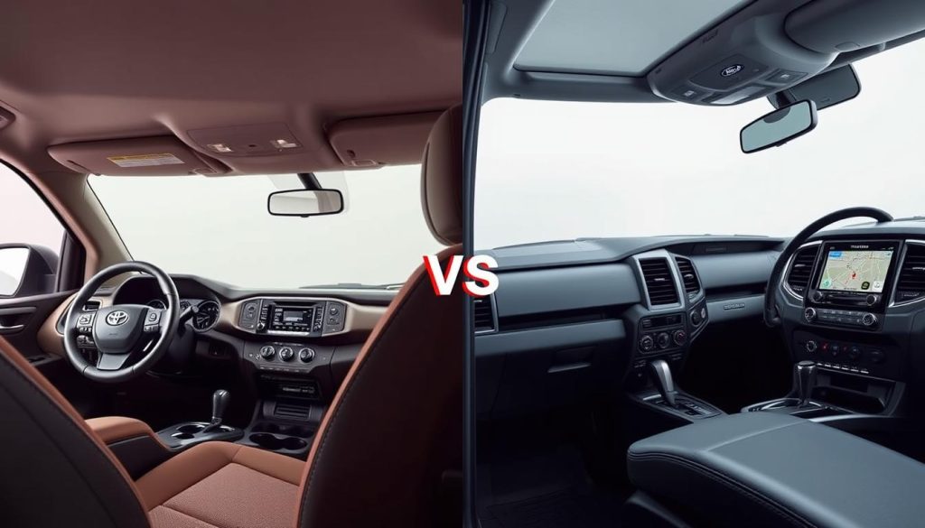 Toyota Tacoma and Ford Ranger Interior Comparison