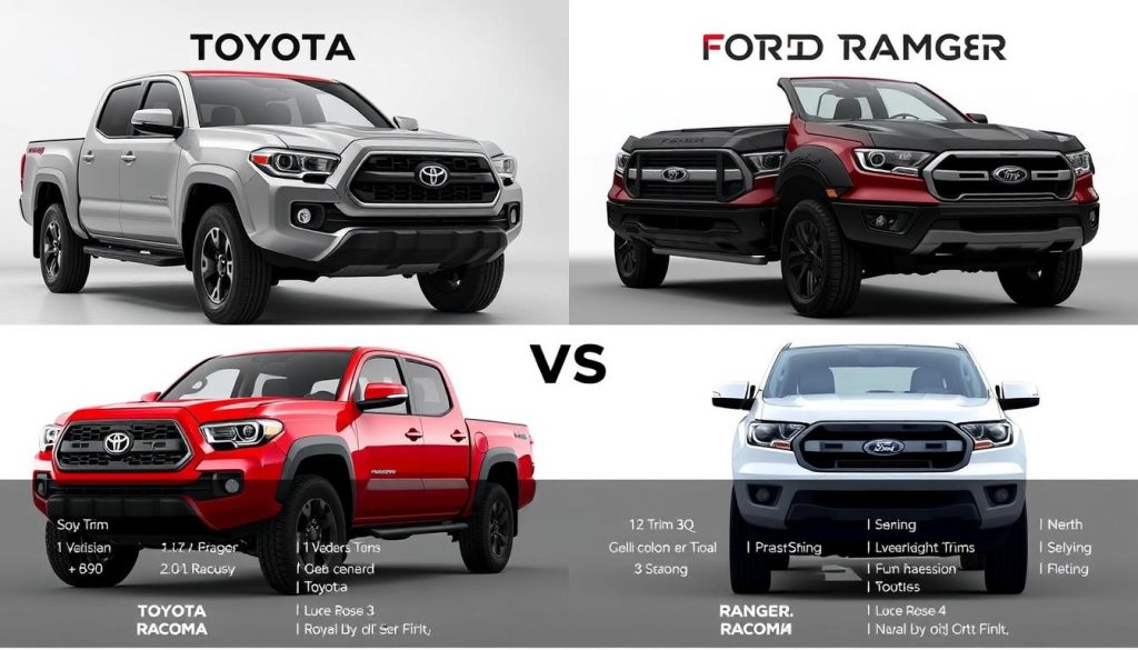 Toyota Tacoma and Ford Ranger Trim Levels Comparison