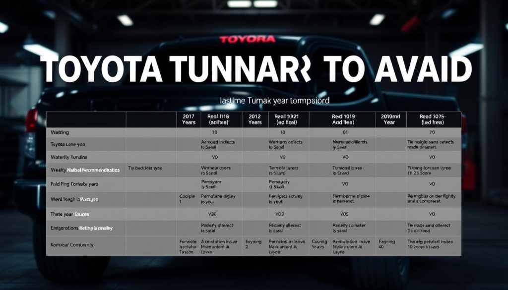 Toyota Tundra years to avoid comparison chart