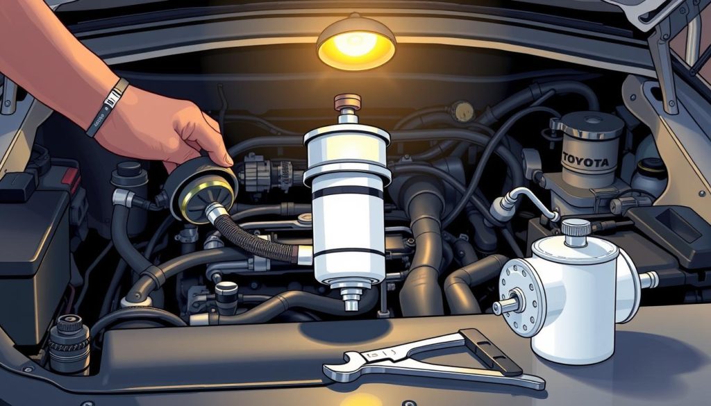 Toyota fuel filter replacement process