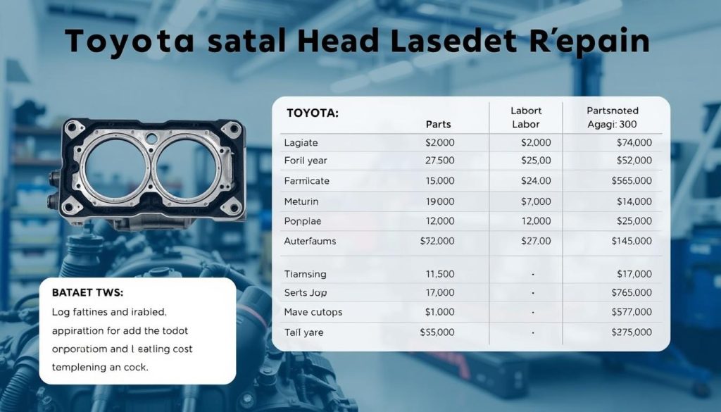 Toyota head gasket repair cost breakdown