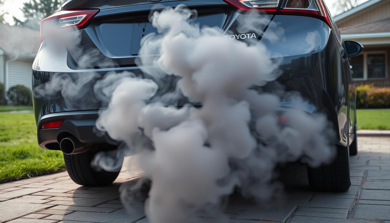 Toyota smoking exhaust