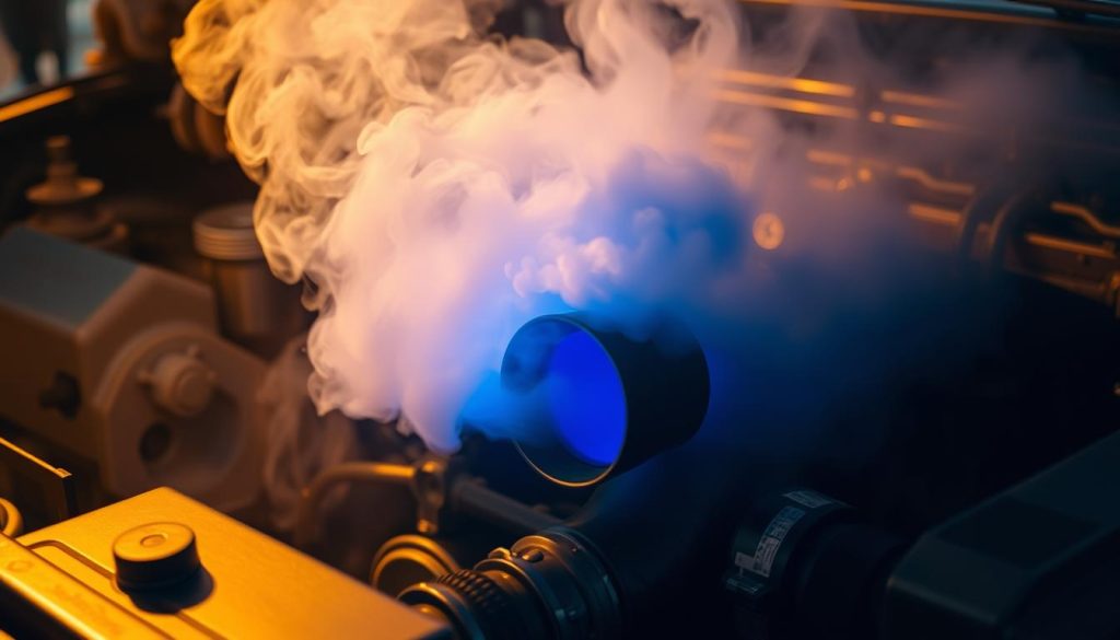 blue smoke causes diagnosis