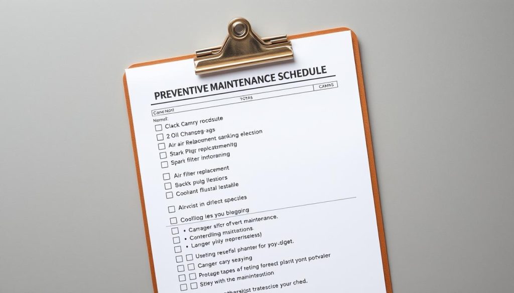 preventive maintenance schedule checklist