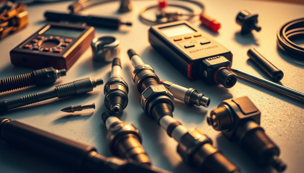 spark plug inspection tools and ignition system components