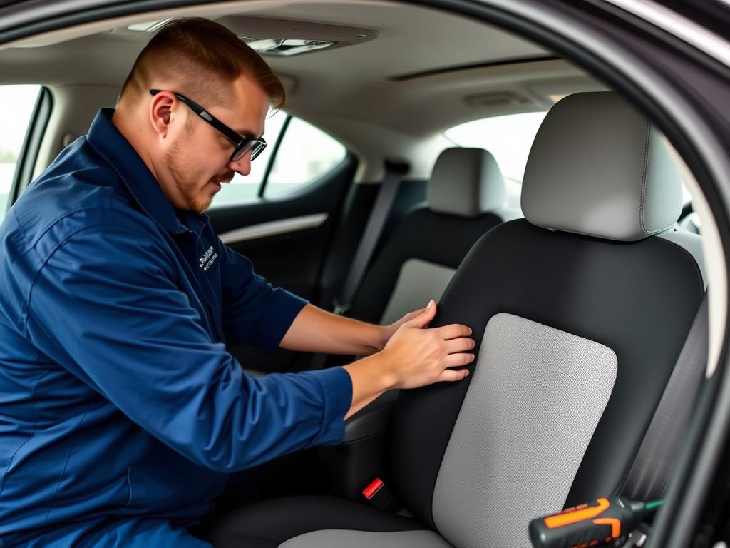 Author installing Toyota Camry seat covers - best seat cover for Toyota Camry 2025 review