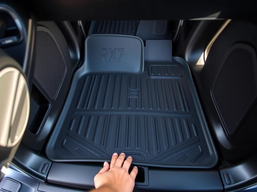 Author installing floor mats in a Toyota RAV4