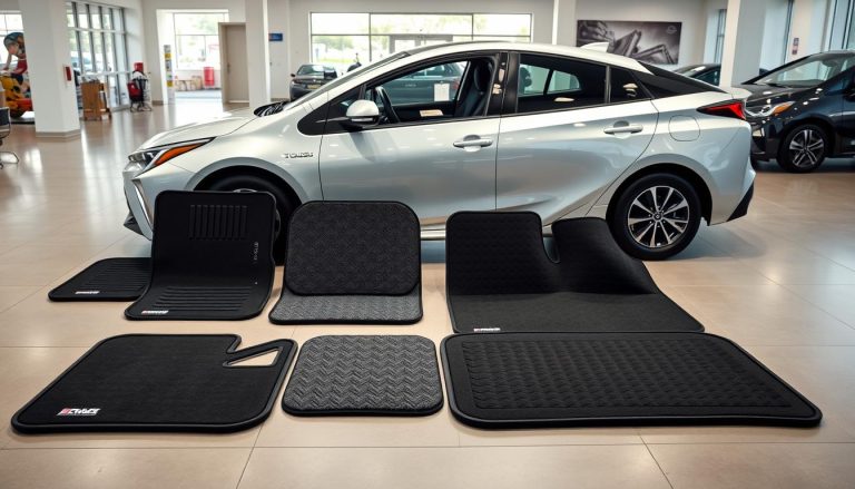 Best floor mats for Toyota Prius - collection of top-rated mats displayed in a 2025 Prius interior
