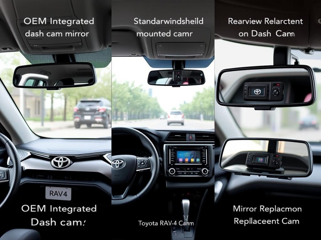 Comparison of different Toyota RAV4 dash cam installation types