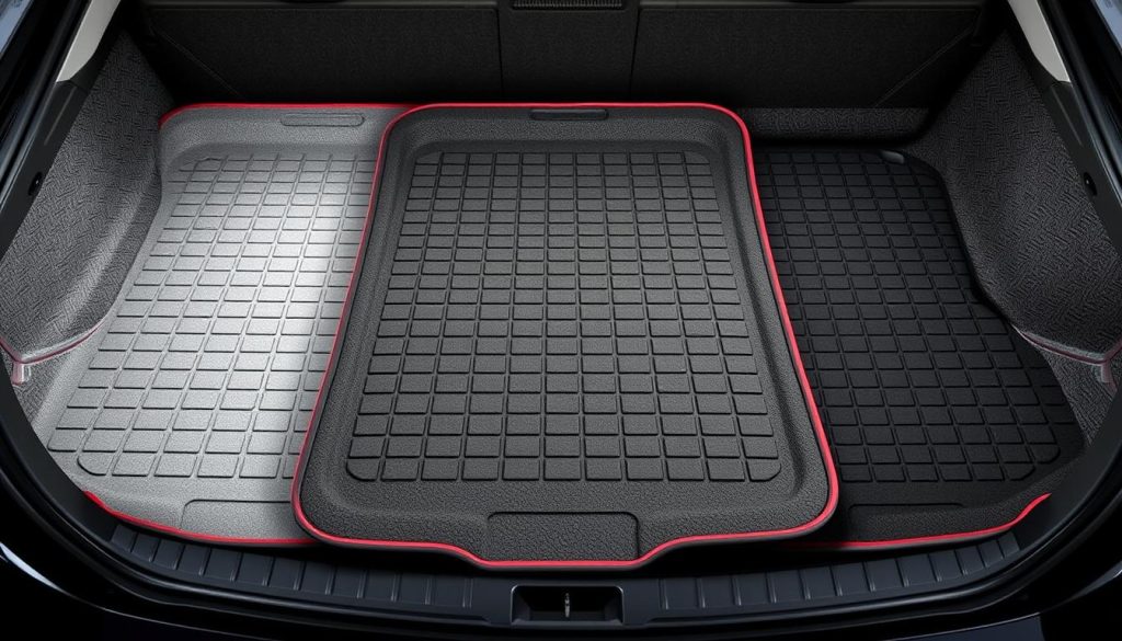 Different types of Toyota Camry cargo liners compared side by side