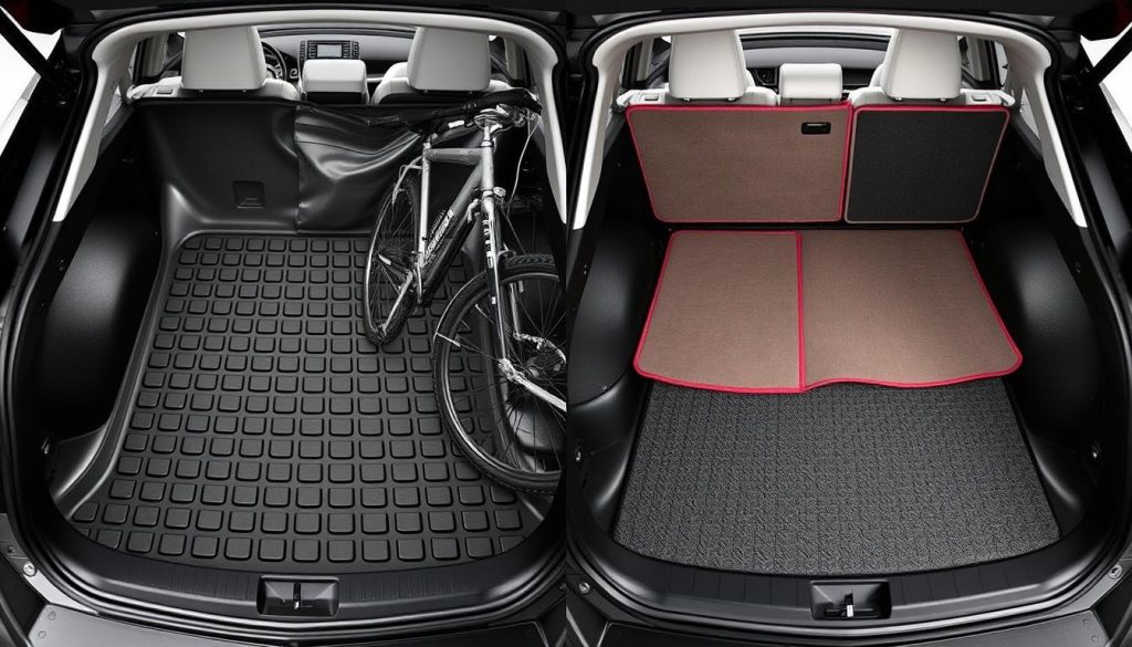 Different types of Toyota Prius cargo liners compared side by side