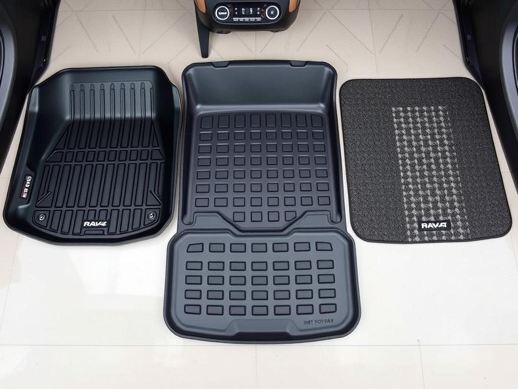 Different types of floor mats for Toyota RAV4