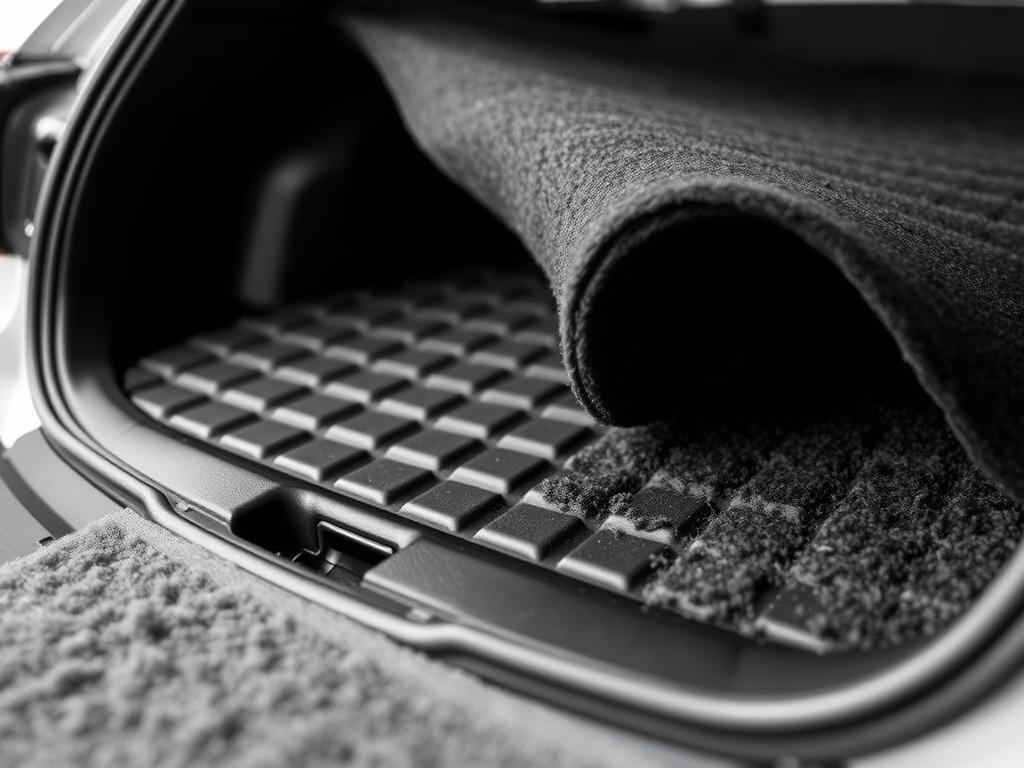 Material comparison of Toyota Camry cargo liners showing different textures