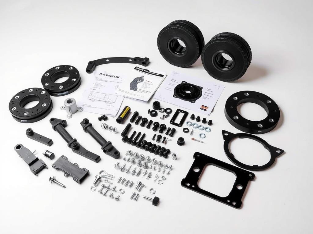 PriusOverlanding Complete Lift Kit components - Toyota Prius lift kit detailed view