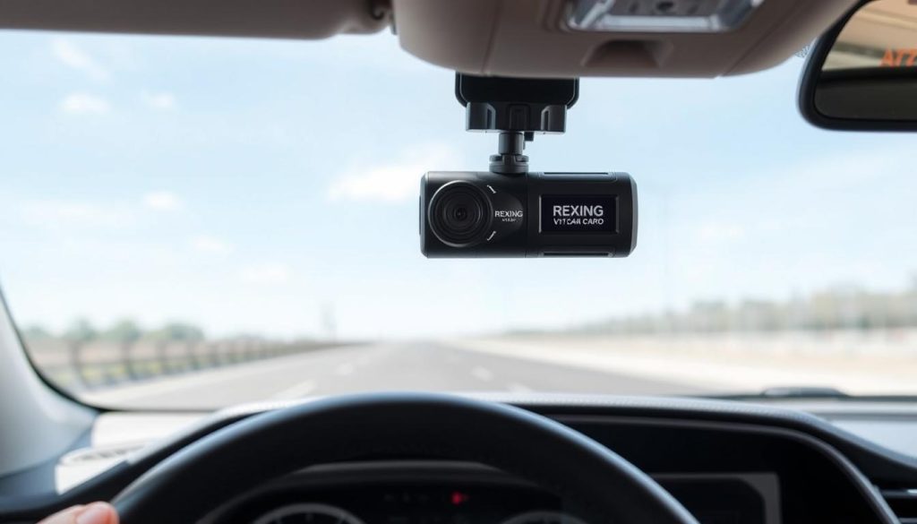 Rexing V1P Pro dash cam installed in Toyota RAV4 showing value features