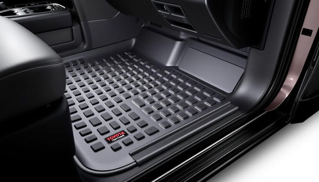 SmartLiner Custom Fit floor mats for Toyota Tundra showing door sill protection