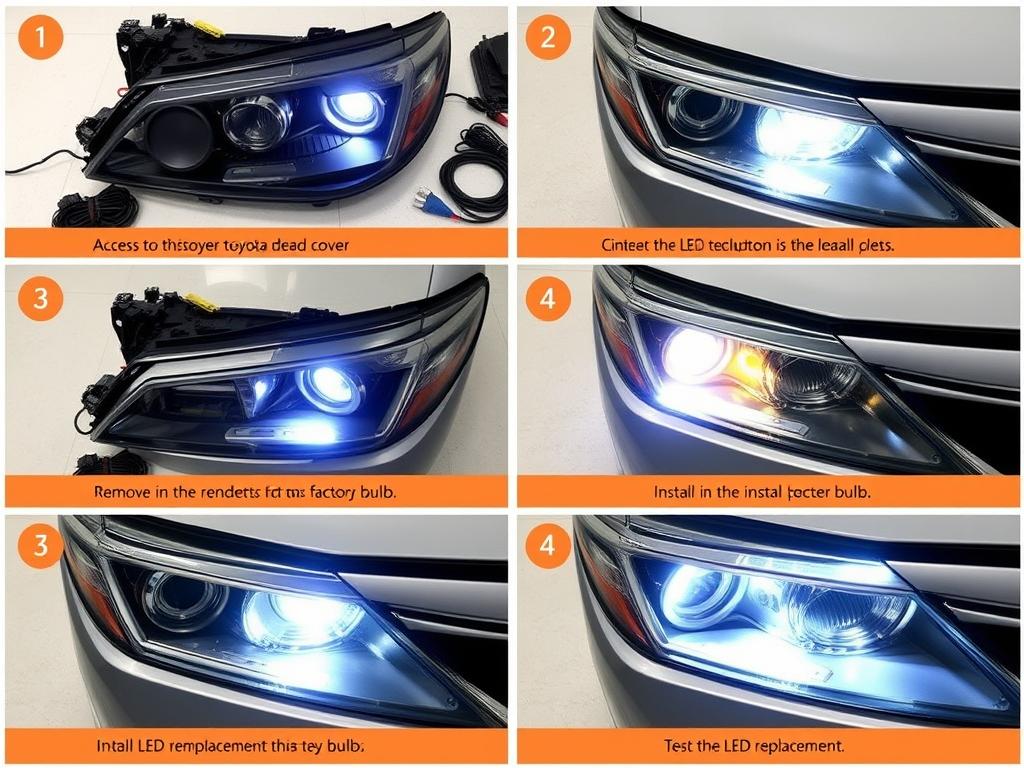 Step-by-step Toyota Camry LED headlight installation process - best LED headlight for Toyota Camry 2025 review