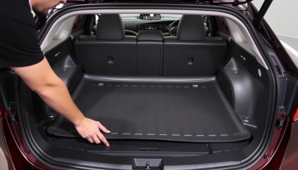 Step-by-step installation of Toyota Camry cargo liner
