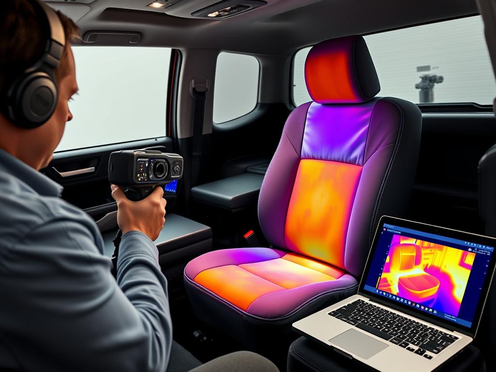 Testing Toyota Tundra seat covers with thermal imaging equipment - best Toyota Tundra seat covers 2025 review