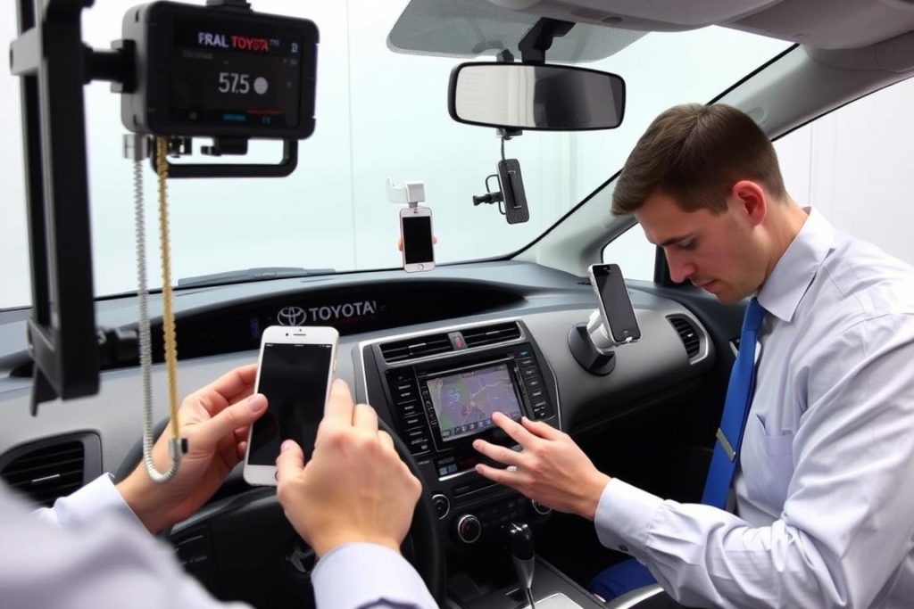Testing various Toyota Prius phone mounts in laboratory conditions - Toyota Prius phone mount durability test