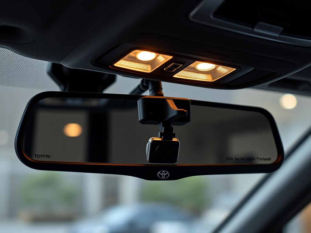 Toyota Integrated Dashcam mounted in a 2025 Toyota Corolla
