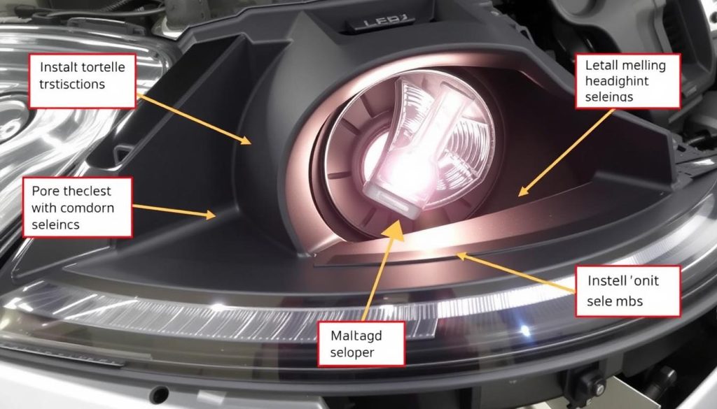 Toyota Prius headlight housing with LED bulb installation guide - best LED headlights for Toyota Prius 2025 review