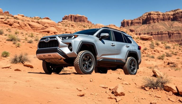 Toyota RAV4 with lift kit installed on rocky terrain - best Toyota RAV4 lift kit 2025 review