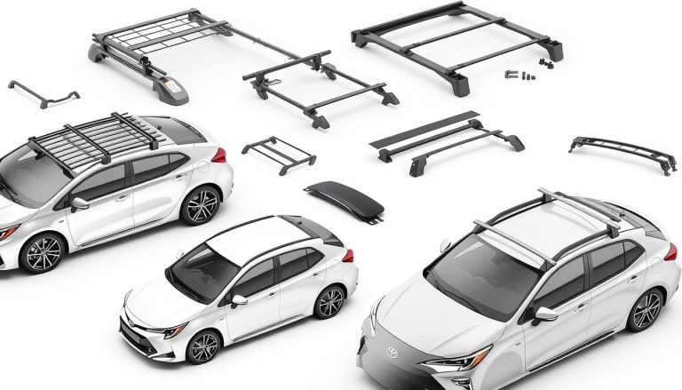 Various Toyota Corolla roof rack models for 2025 displayed side by side