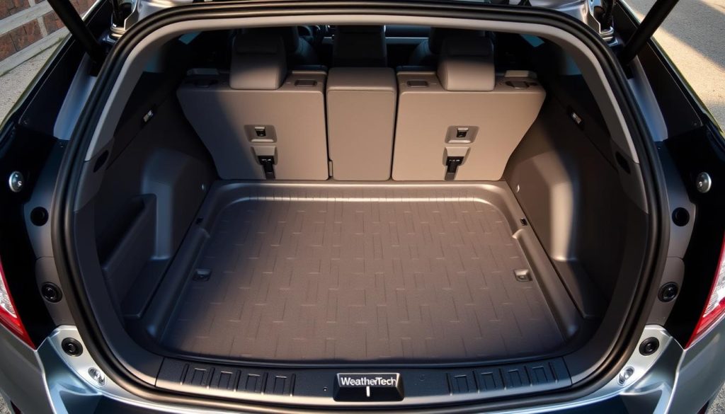 WeatherTech Cargo Liner installed in Toyota Prius showing perfect fit