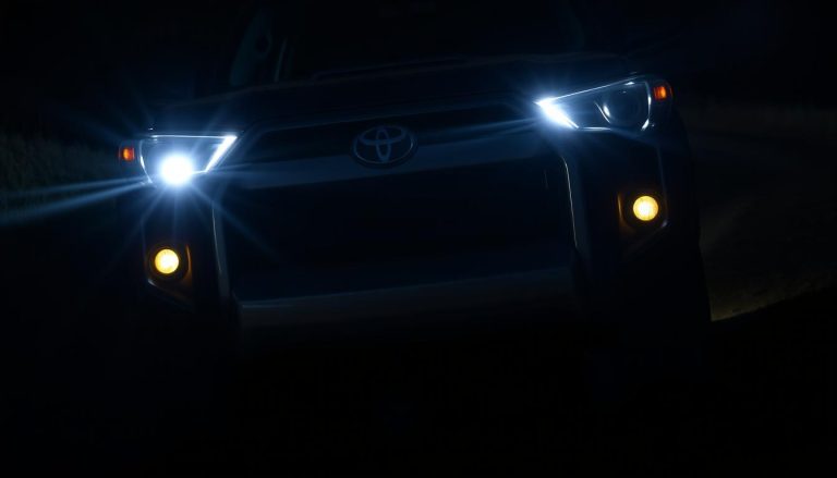 Toyota 4Runner LED headlights illuminating dark off-road trail - best Toyota 4Runner LED headlights 2025 review